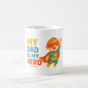 Mug Mon père est mon héros - Bébé mignon Superhero Con