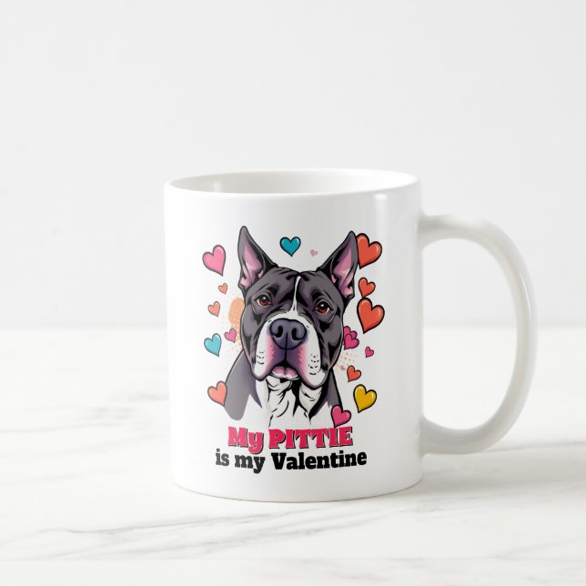 Mug Mon Pitbull est mon chien Valentin mignon drôle (Droite)