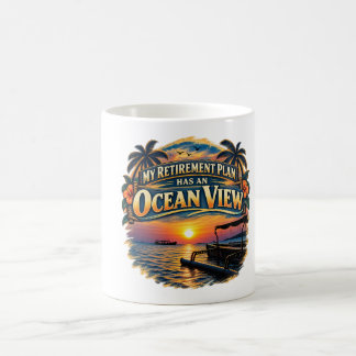 Mug Mon plan de retraite a une vue sur l'océan, couche