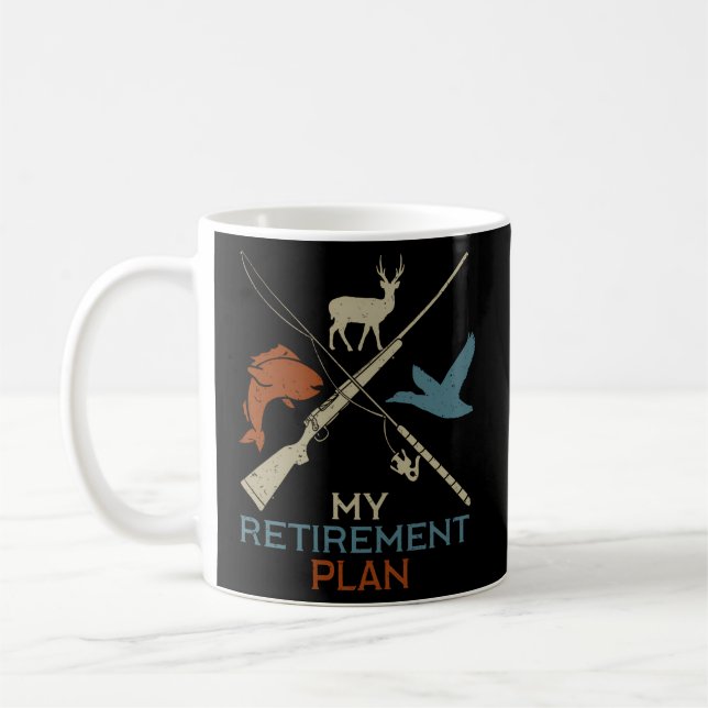 Mug Mon plan de retraite Chasse Chasse Pêche Chasseur  (Gauche)