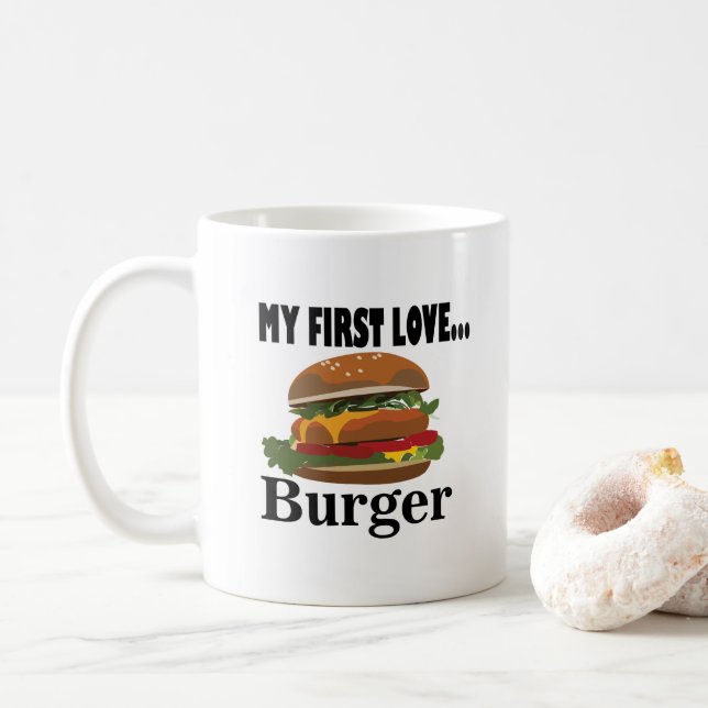 Mug Mon premier hamburger d'amour (Avec donut)