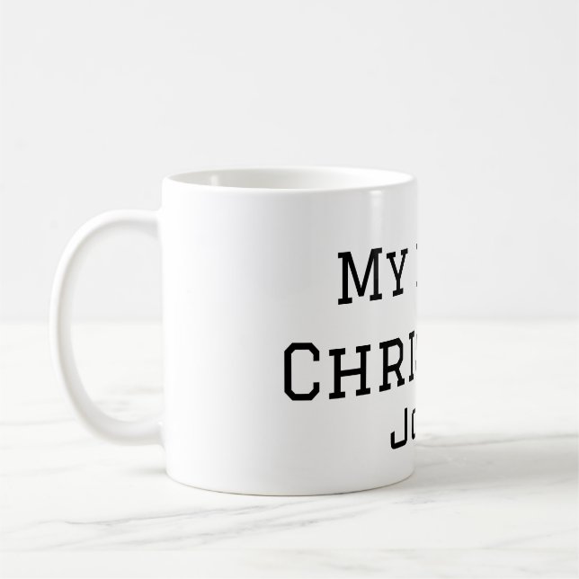 Mug Mon premier Noël ajoute nom masculin hommes texte  (Gauche)