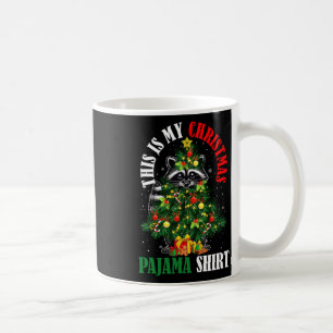Mug Mon Raccoon de pyjama de Noël en tant que propriét