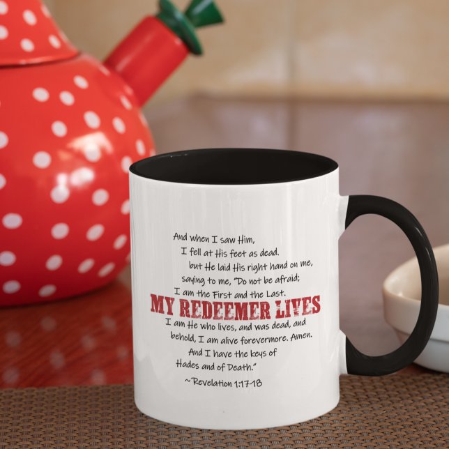 Mug MON RÉDÉMÉDECIN VIT La Résurrection Bible Verse (Créateur téléchargé)
