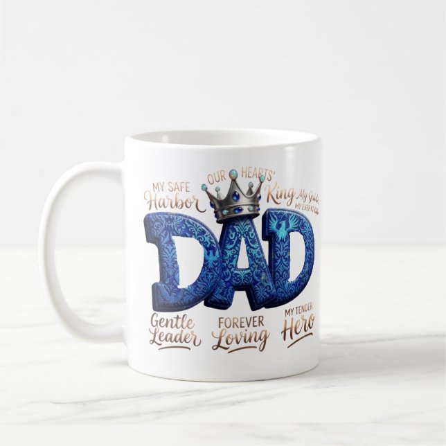 Mug Mon refuge sûr et héros Papa personnalisé (Gauche)