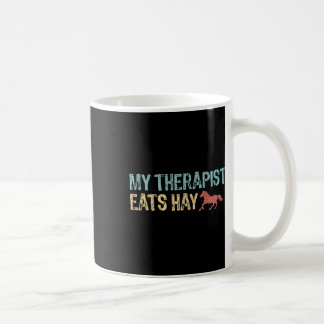 Mug Mon Thérapeute Mange Hay Vintage Équitation Wom
