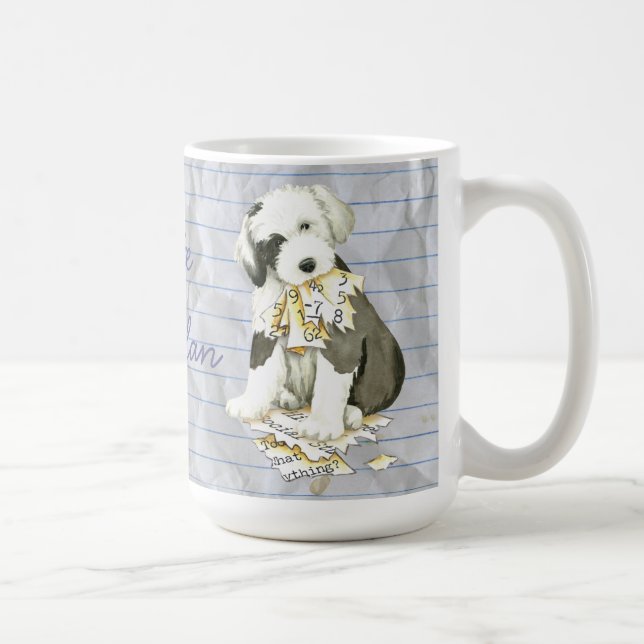 Mug Mon vieux berger anglais a mangé mon plan de leçon (Droite)
