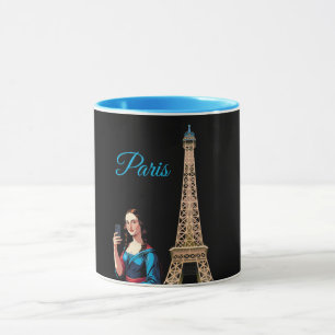 MUG MONA LISA PRENANT UN SELFIE SURREALISTE PARIS 