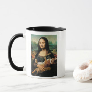 Mug Mona Lisa tenant ses Amoureux de les chats de chat