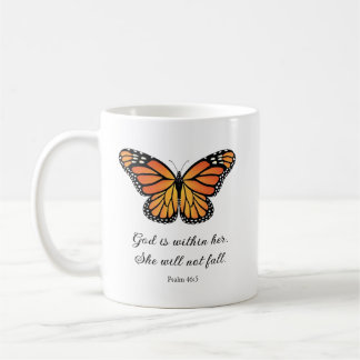 Mug Monarch Bouteille de café papillon Dieu est dans e