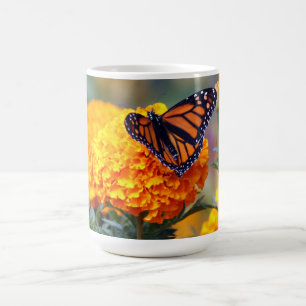 Mug Monarch Butterfly Marigold Photo