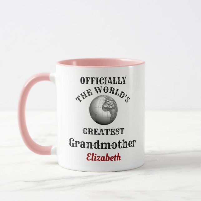 Mug Monde grand-mère Ajouter votre nom grand-mère (Gauche)