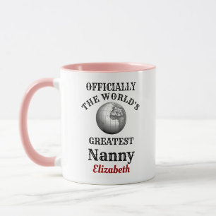 Mug Monde Grande Nanny Ajouter Votre Nom Grand-Mère