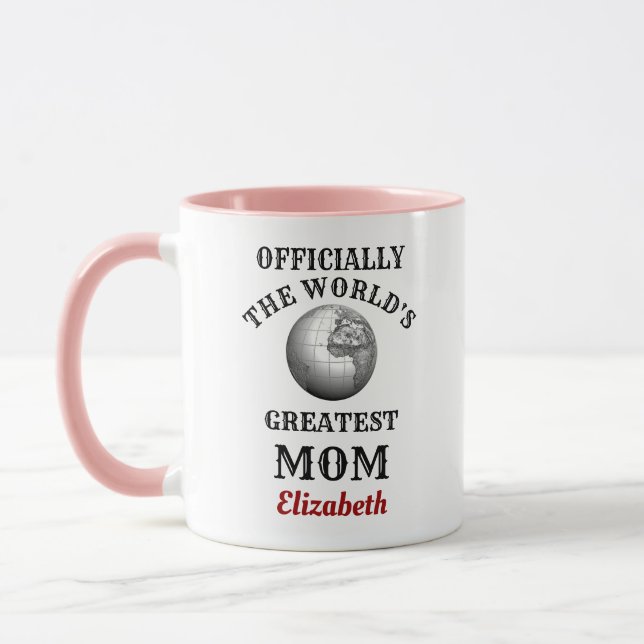 Mug Monde Greatest Maman Ajouter Votre Nom Mère (Gauche)