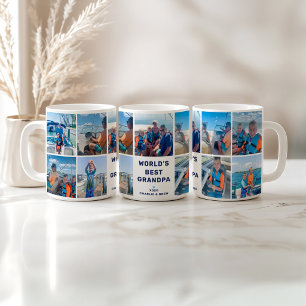 Mug Monde meilleur grand-père moderne marine photo Col