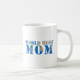 Mug Monde Meilleur MOM, Élégante Typographie de la Nat