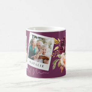 Mug monde plus grande maman aquarelle photo florale