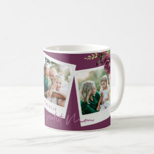 Mug monde plus grande maman aquarelle photo florale