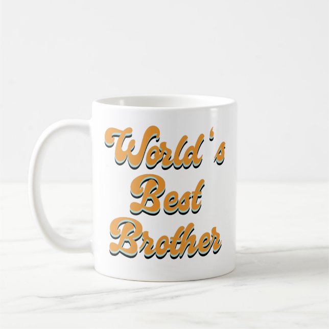Mug Mondes Meilleur Frère Retro Personnalisé (Gauche)