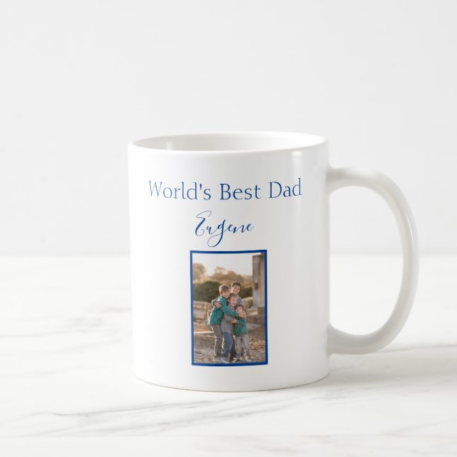 Mug Mondes Meilleur Papa Photo Cadre Personnalisable (Droite)