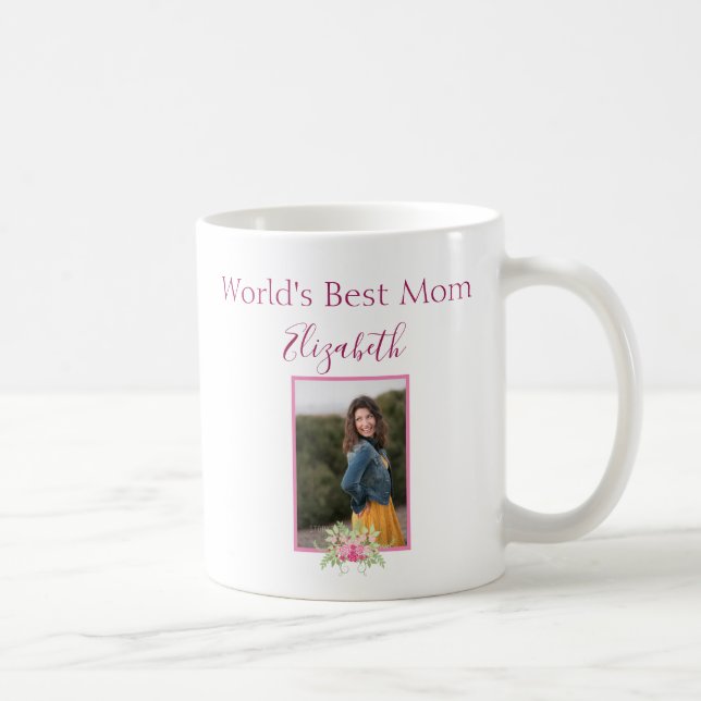 Mug Mondes Meilleur Photo Maman Cadre Personnalisable (Droite)