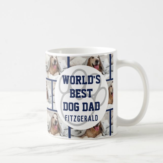 Mug Mondes personnalisés Meilleur Chien Papa Photo (Droite)