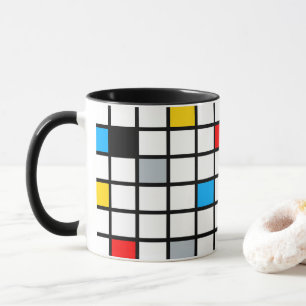 Mug Mondrian géométrique Composition minimaliste moder