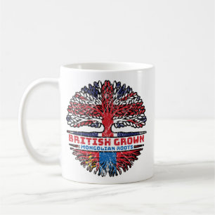Mug Mongolie Drapeau des racines d'arbre britannique