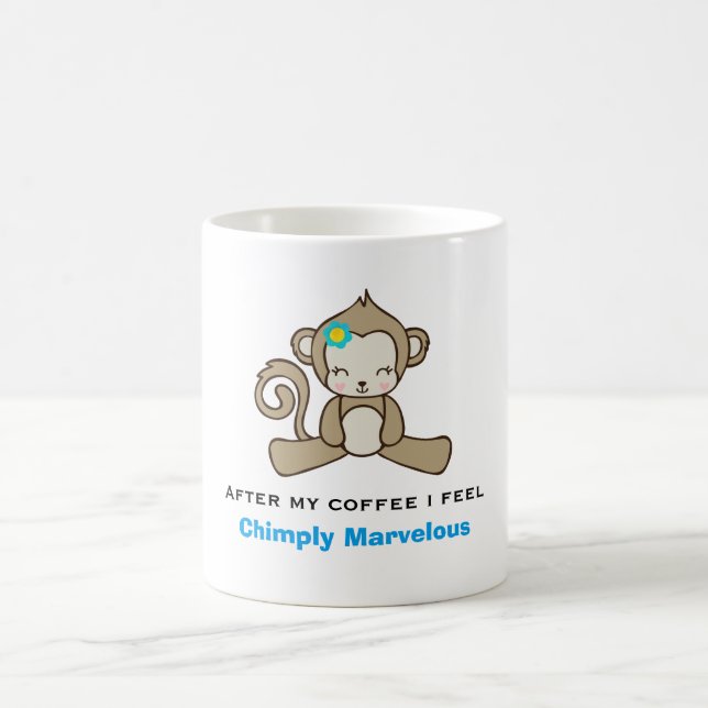 Mug Monkey Pun Cute Kawaii Funny (Centre)
