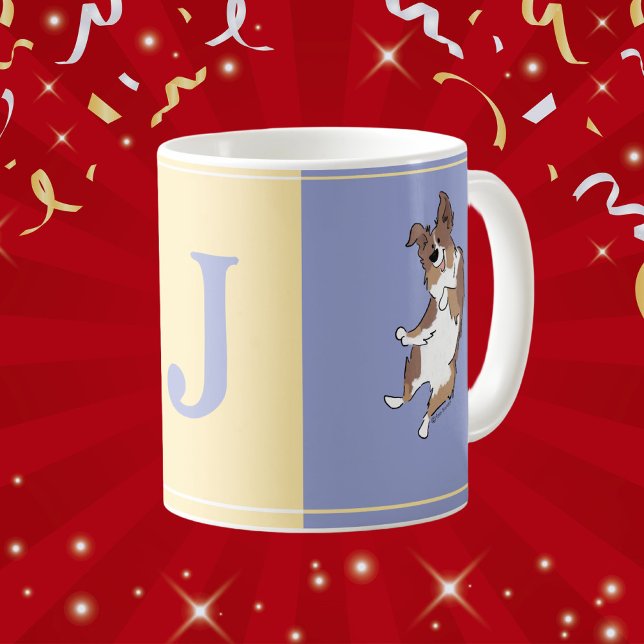 Mug Monogram Australian Shepherd Happy Color Block (Créateur téléchargé)