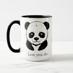 Mug Monogram Cute Kawaii Panda Ours Amour Personnalisé
