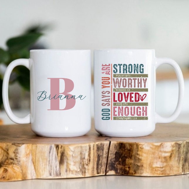 Mug Monogram Initial Name Christian Faith Based (Monogram Initial Name Christian Faith Based Coffee Mug)