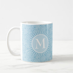 Mug Monogram Pastel Blue Spirales - Personnalisé