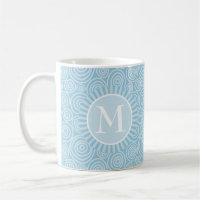 Monogram Pastel Blue Spirals