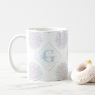 Mug Monogram Pastel Rainbow Sundae Polka Dot Mandala