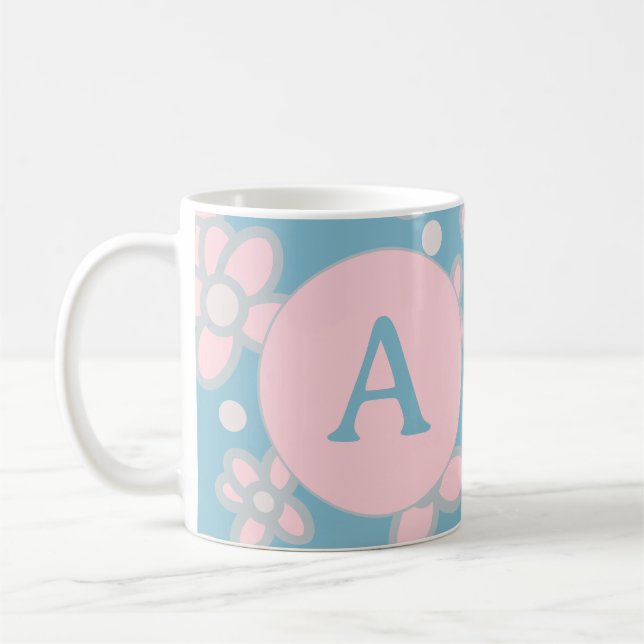 Mug Monogram Pastel Retro (Gauche)