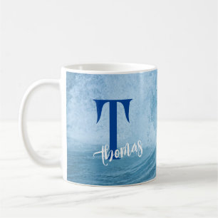 MUG MONOGRAMED OCEAN WAVE SURF NAME