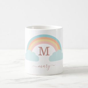Mug monogramme, arc-en-ciel personnalisé