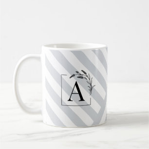 Mug Monogramme aux Brins de Lavande Élégants