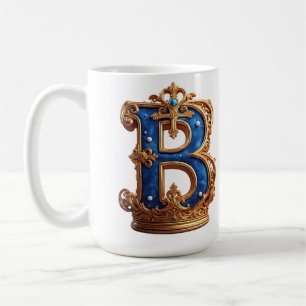 Mug Monogramme B en lettre royale bleue
