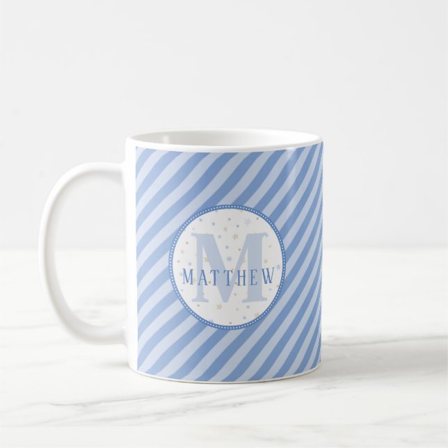 Mug Monogramme Bébé Bleu  (Gauche)