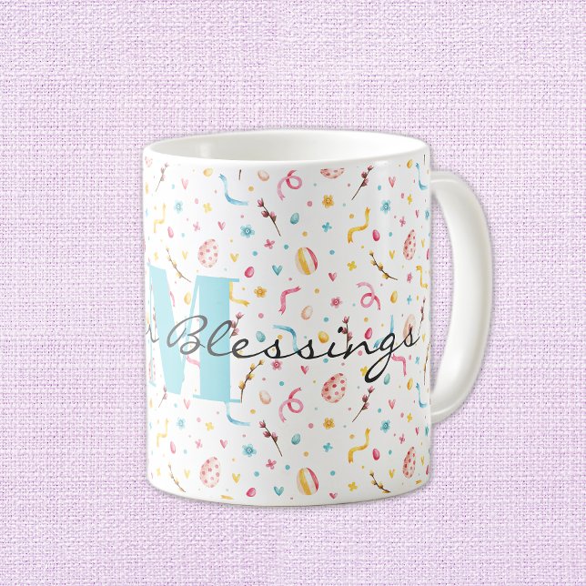 Mug Monogramme Bénédiction de Pâques 11oz classique ca (Créateur téléchargé)