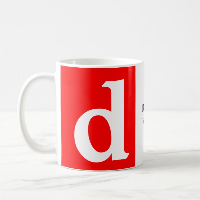Mug Monogramme blanc rouge moderne minimaliste votre n (Gauche)