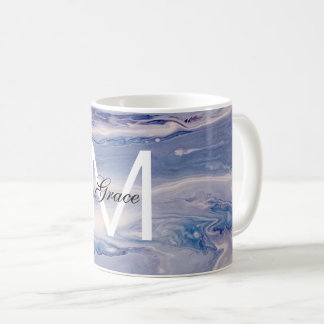Mug Monogramme Bleu Et Blanc