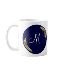 Monogramme bleu et or (Personnaliser)