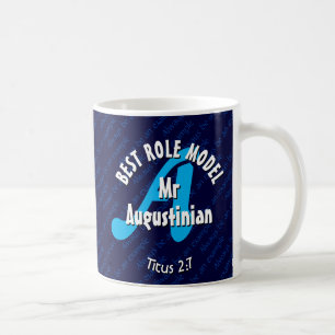 Mug Monogramme bleu MEILLEUR MODÈLE DE RÔLE Écriture p