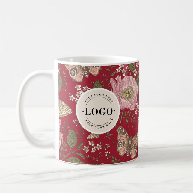 Mug Monogramme botanique Fleur sauvage moderne et tend (Gauche)
