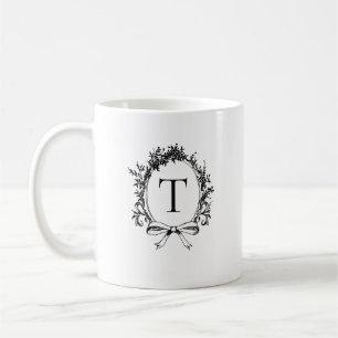 Mug Monogramme Botanique Noir Vintage