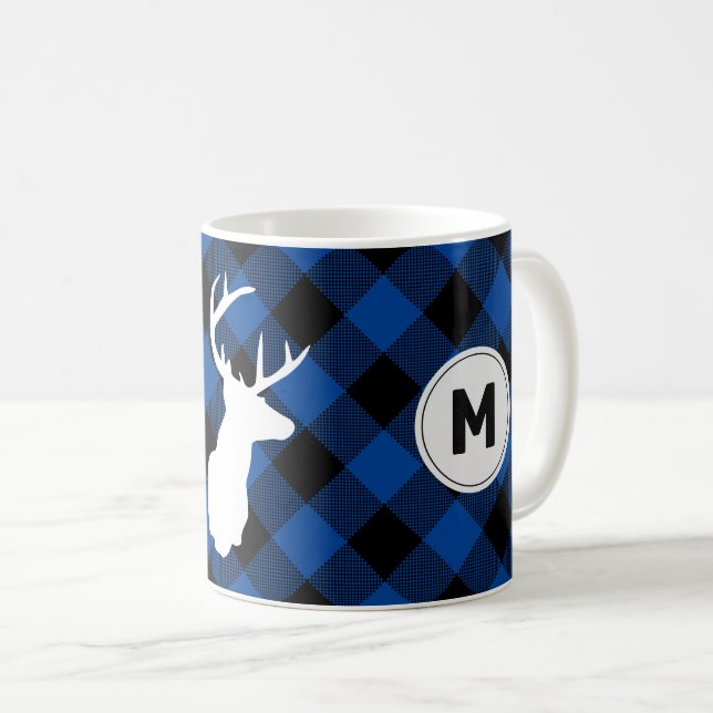 Mug Monogramme Buffalo Plaid Lumberjack Elk (Devant droit)