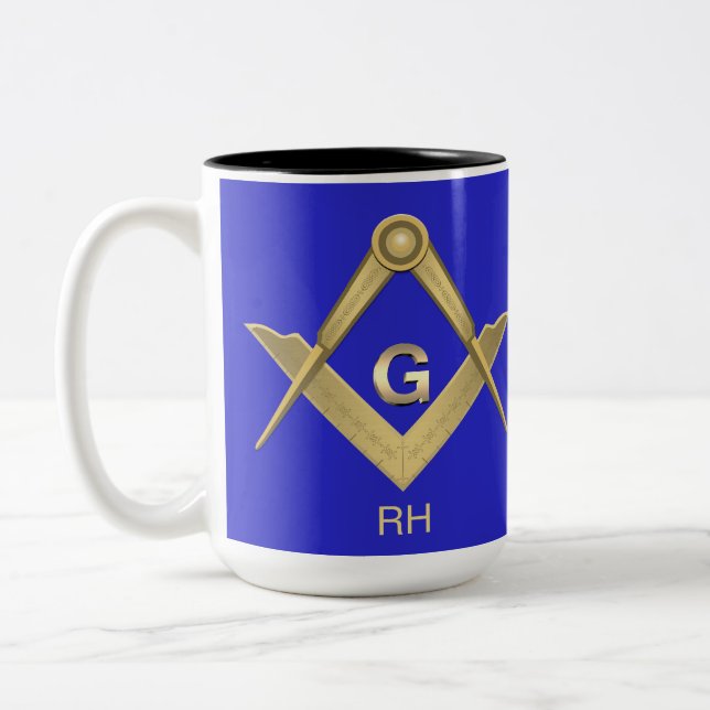 Mug Monogrammé Carré Classé & Compas (Gauche)